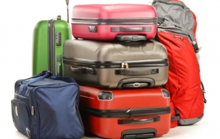 Luggage consisting of large suitcases rucksack and travel bag